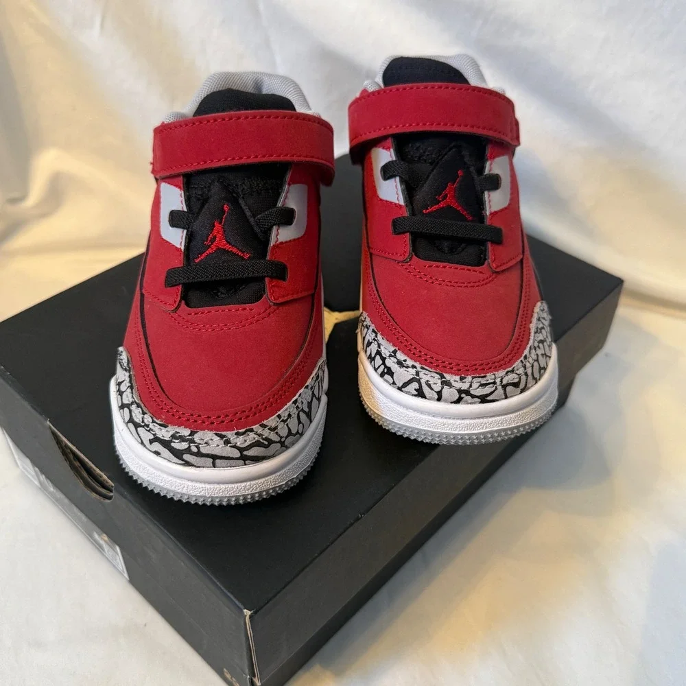Jordan Spizike Low TD Gym Red Black Wolf‎ Grey FQ3952-600 Toddler Sneakers 10C